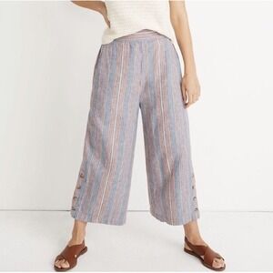 Madewell Striped Ankle Pants in Blue and Pink